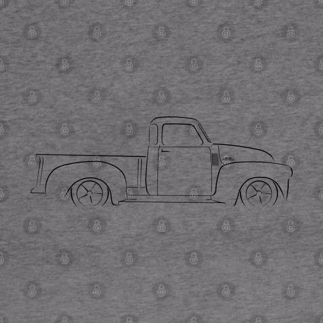 Chevy 3100 Pickup - profile Stencil, black by mal_photography